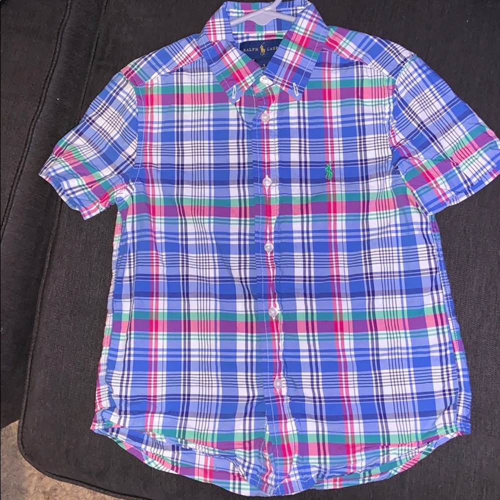 Ralph Lauren kids short sleeve button up plaid